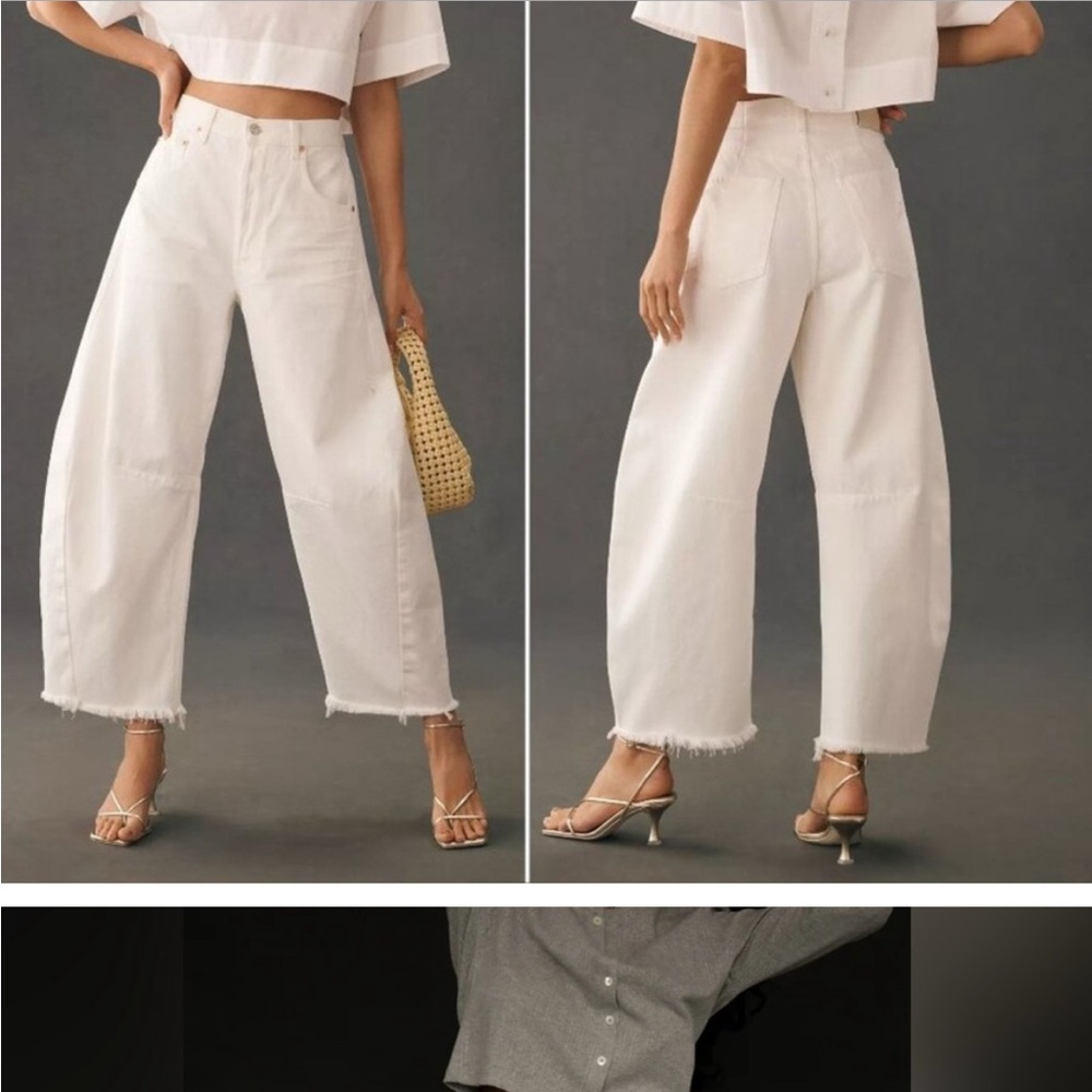 Citizens of Humanity White Barrel Jeans